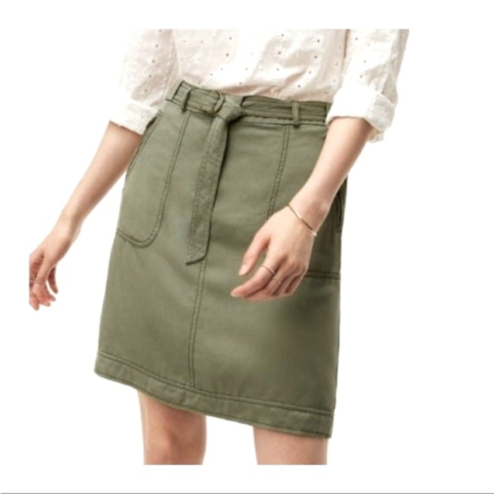 LOFT Olive Green Utility Skirt